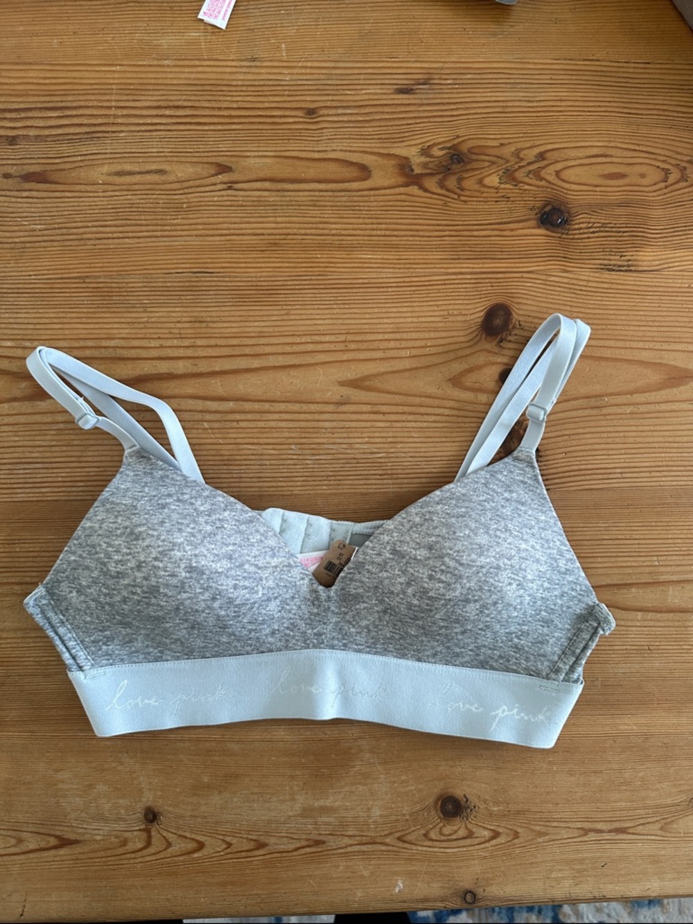 PINK Victoria's Secret Heather Gray Wireless Bralette